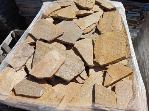 Плитняк златолит жёлтый золотистый для фасада 1,5-3см купить в Вологде